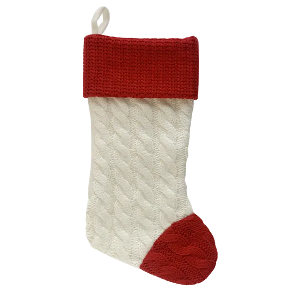 PBS175 - Red Knit Christmas Stocking