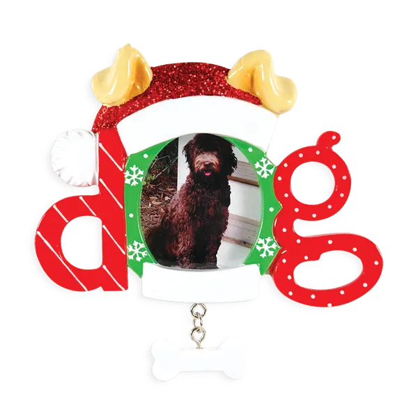 PF1404 - Christmas Dog Frame Personalised Christmas Decoration
