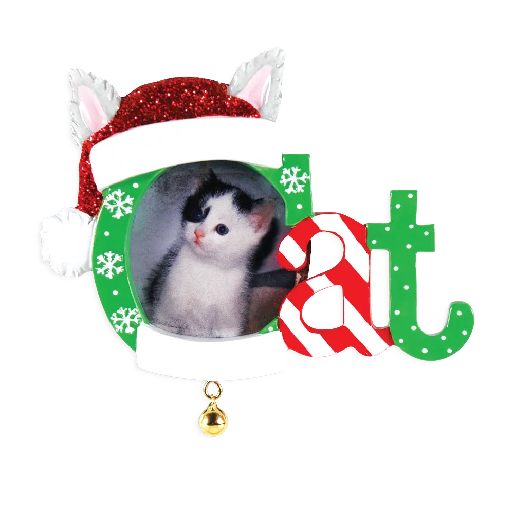 PF1423 - Christmas Cat Frame Personalised Christmas Decoration