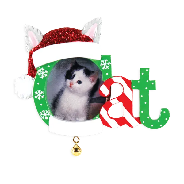 PF1423 - Christmas Cat Frame Personalised Christmas Decoration