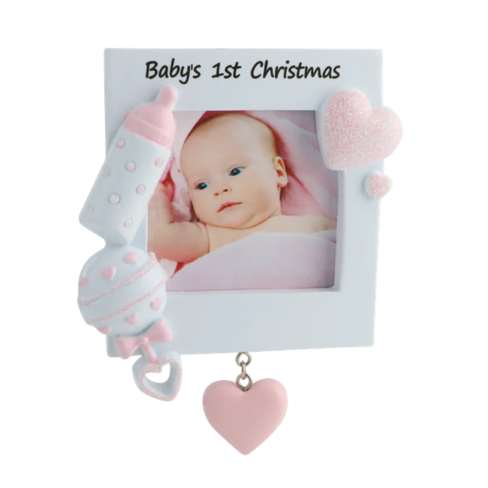 PF600-P - Christmas Baby Frame (Pink) Personalised Christmas Decoration