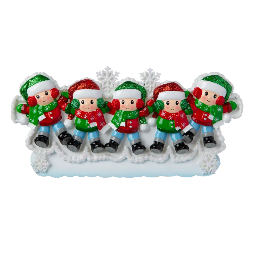 TT1662-5 - Snow Angel Family of 5 Table Topper