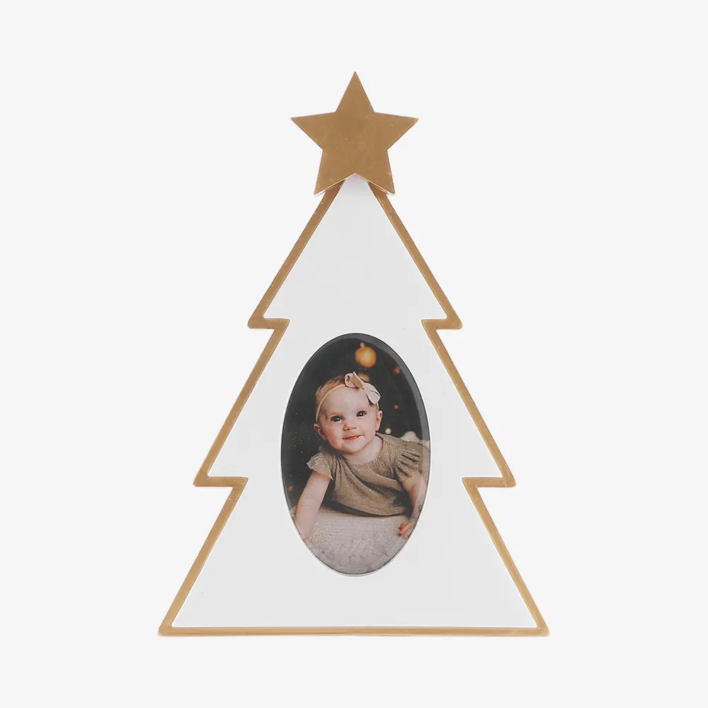 TT3166 - White & Gold Christmas Tree Frame