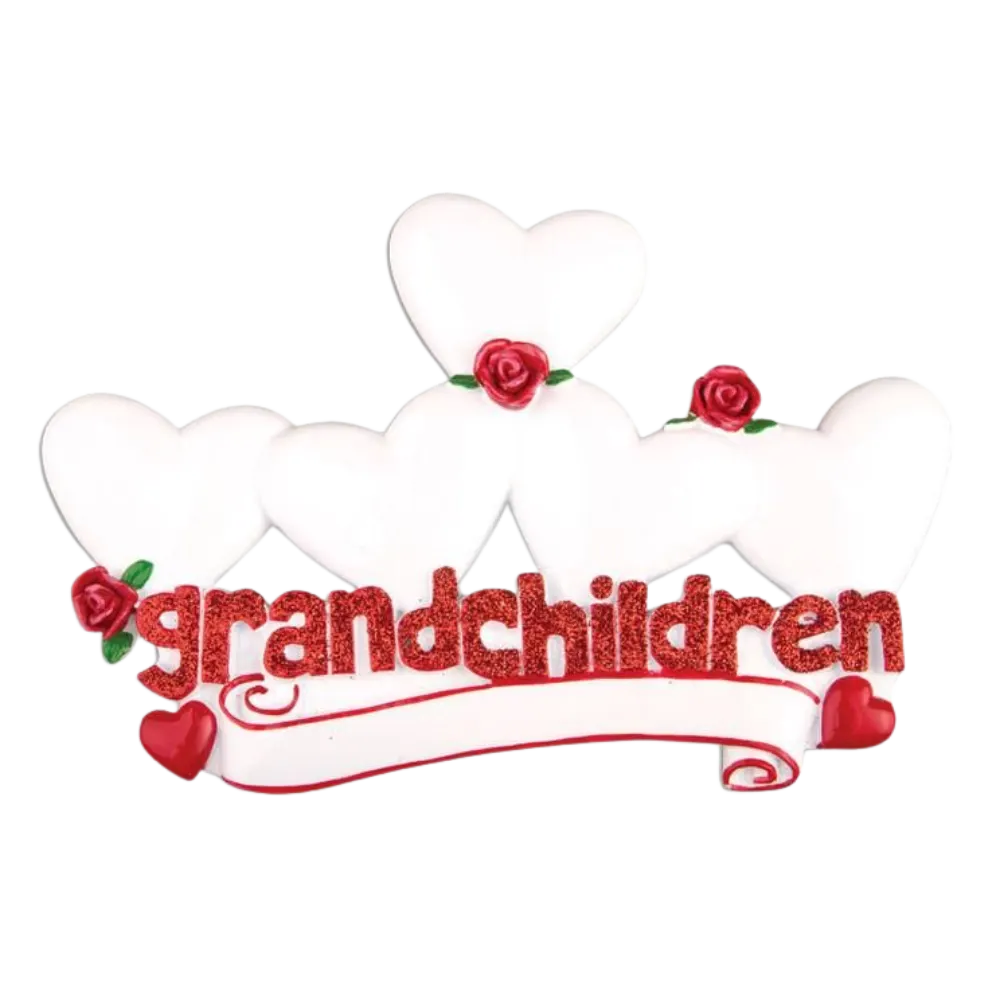 TT529-5 - Grandchildren with Five Hearts Table Topper