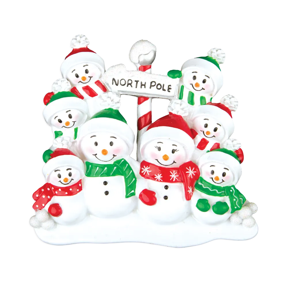 TT967-8 - North Pole Family of 8 Christmas Table Topper