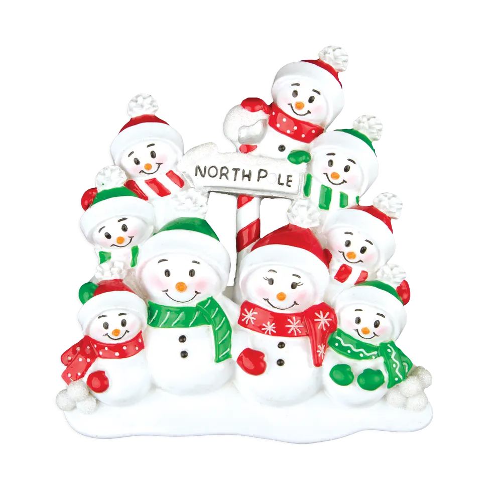 TT967-9 - North Pole Family of 9 Christmas Table Topper