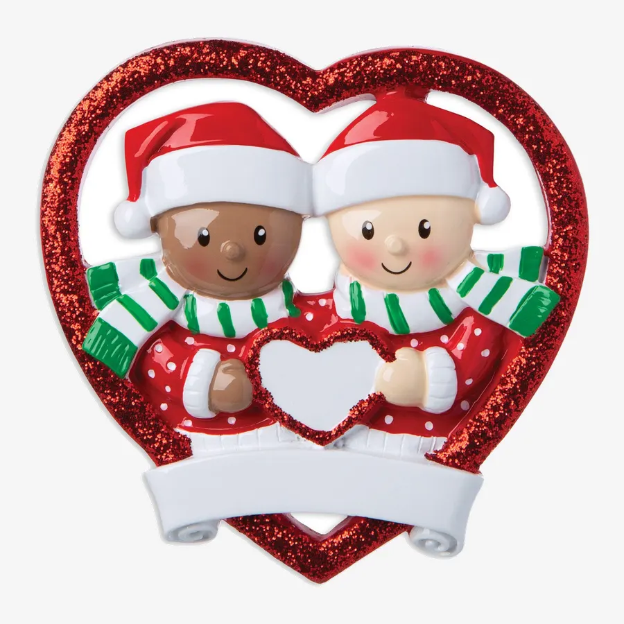 Interracial Couple Personalised Christmas Decoration